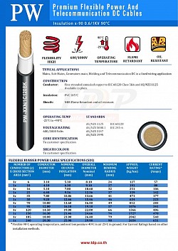 Specifications pw Series welding Cable